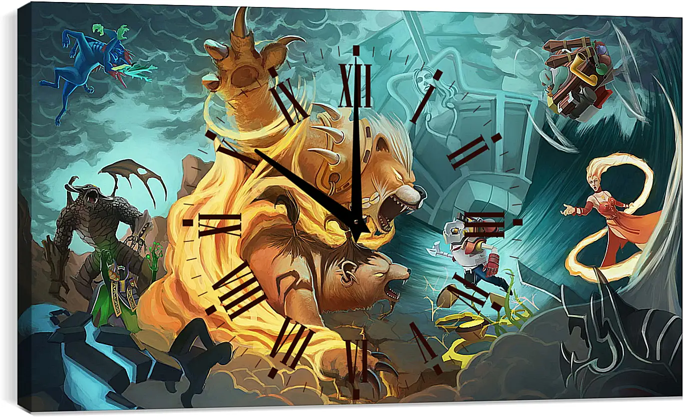 Часы картина - epic battle, dota 2, heroes