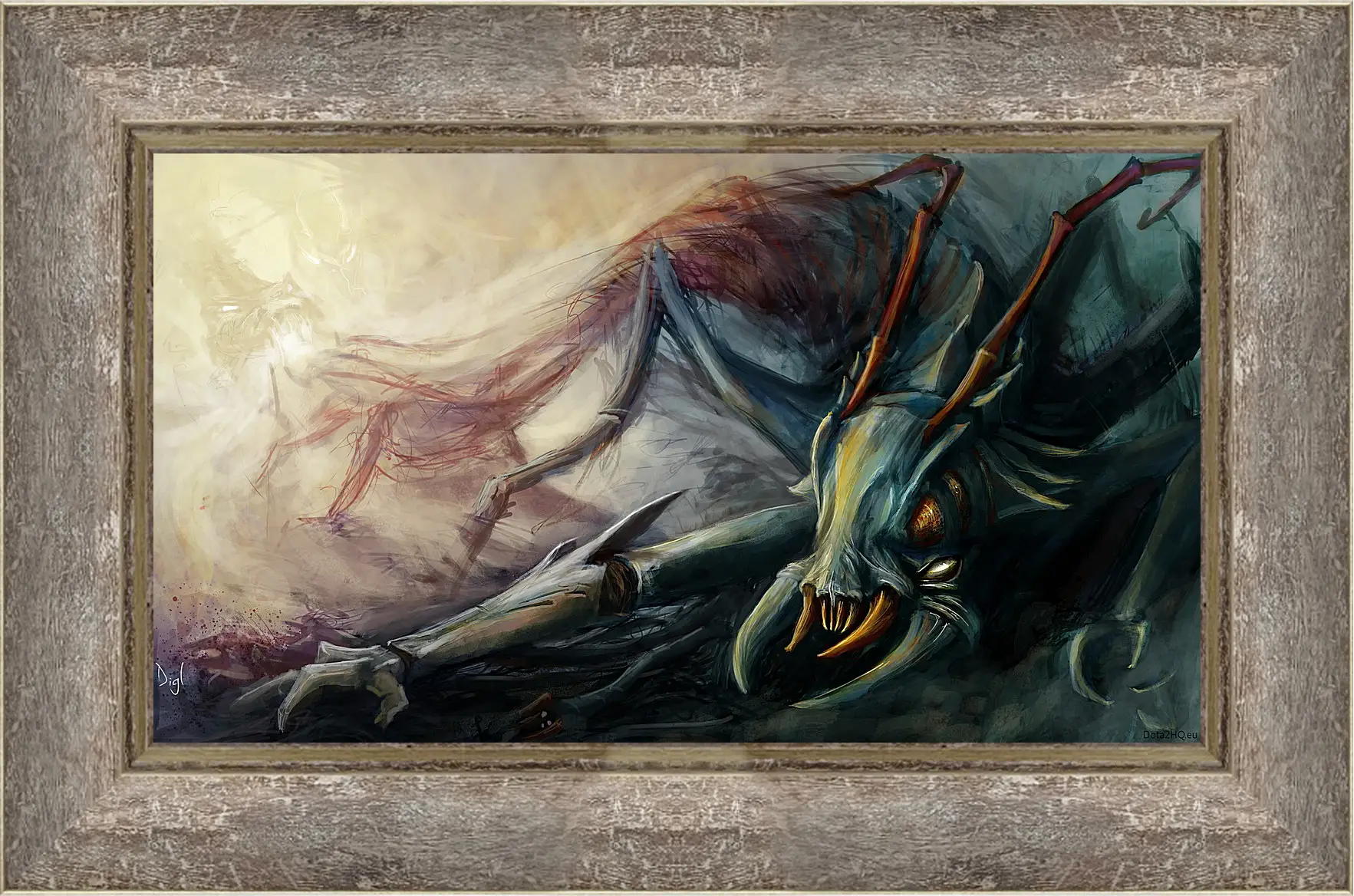 Картина в раме - weaver, dota 2, art