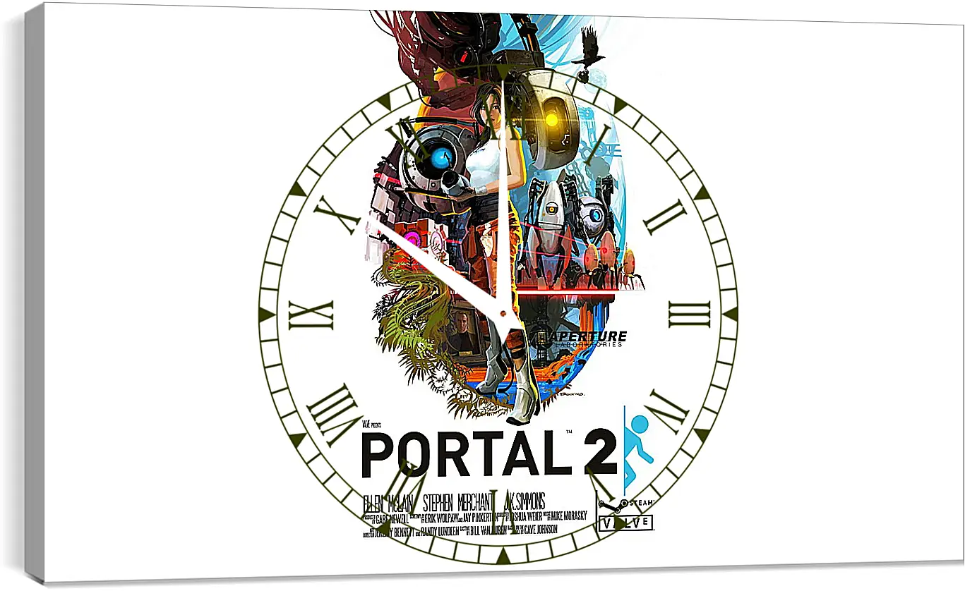 Часы картина - portal, portal 2, game
