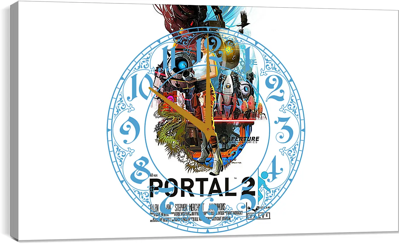 Часы картина - portal, portal 2, game
