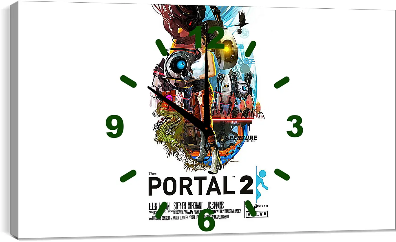 Часы картина - portal, portal 2, game
