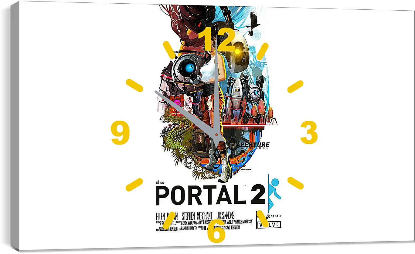 Часы картина - portal, portal 2, game
