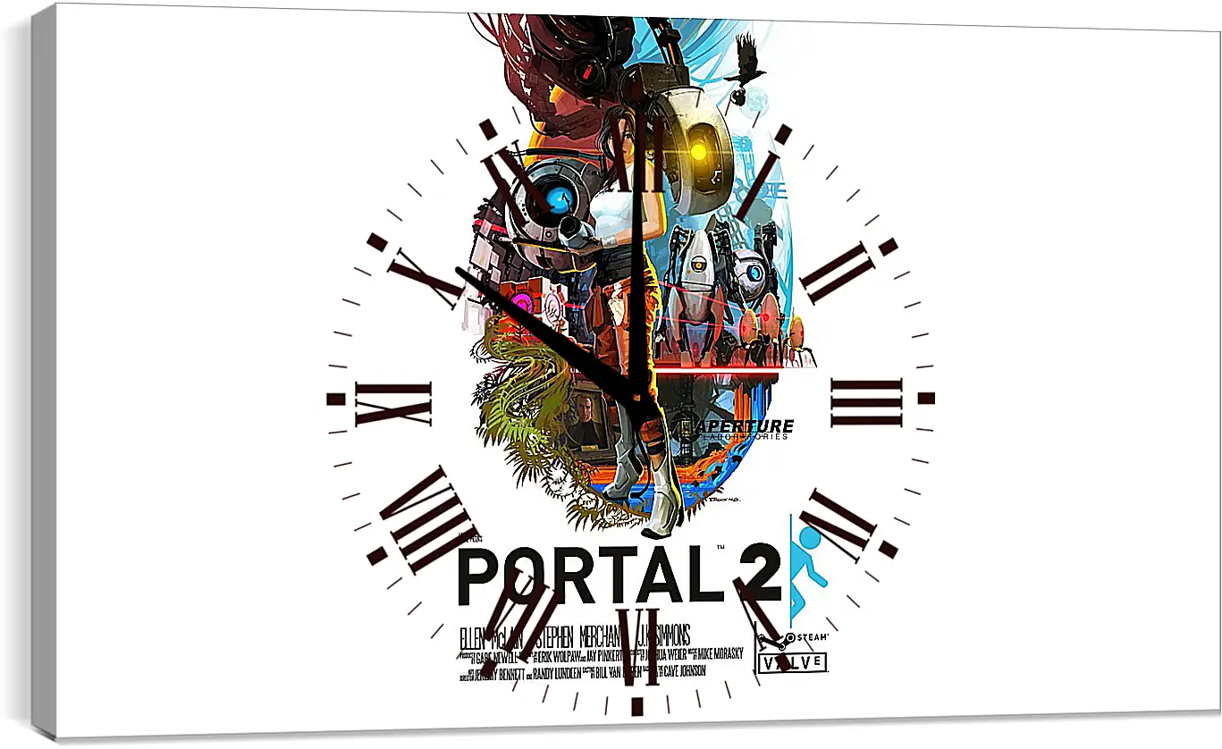 Часы картина - portal, portal 2, game
