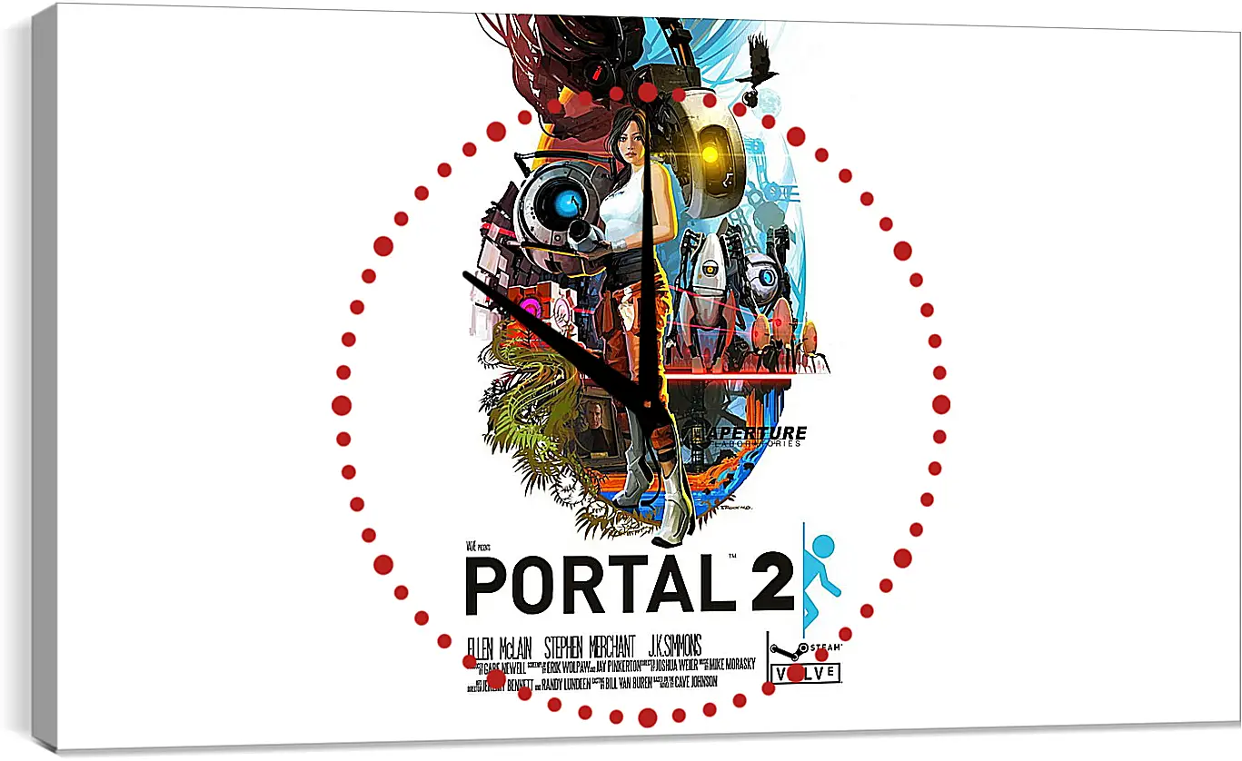 Часы картина - portal, portal 2, game
