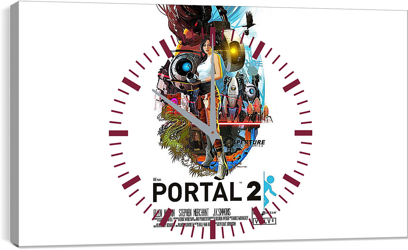 Часы картина - portal, portal 2, game
