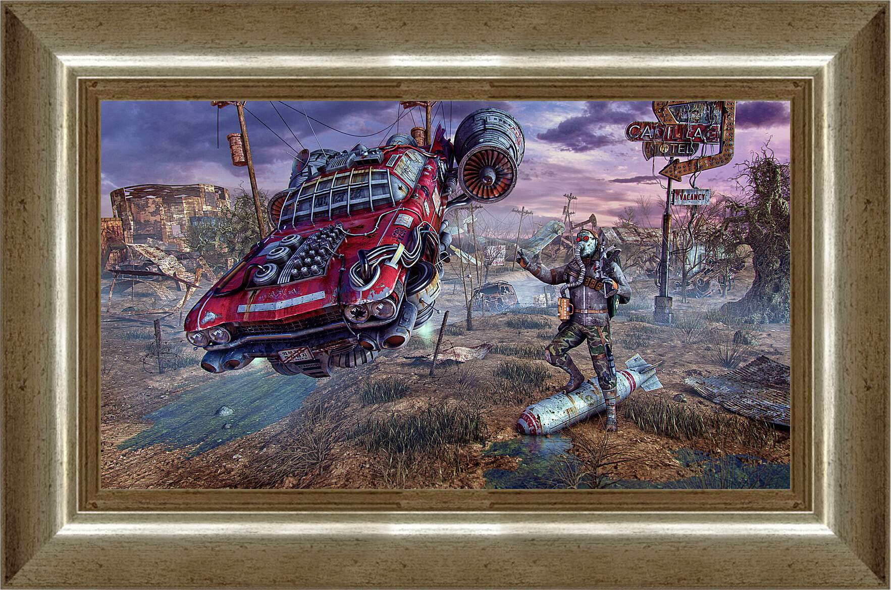 Картина в раме - fallout, wasteland, cars