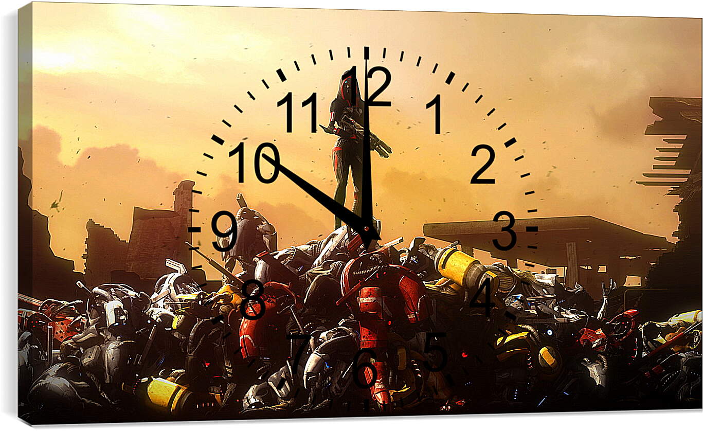 Часы картина - mass effect, soldier, robots
