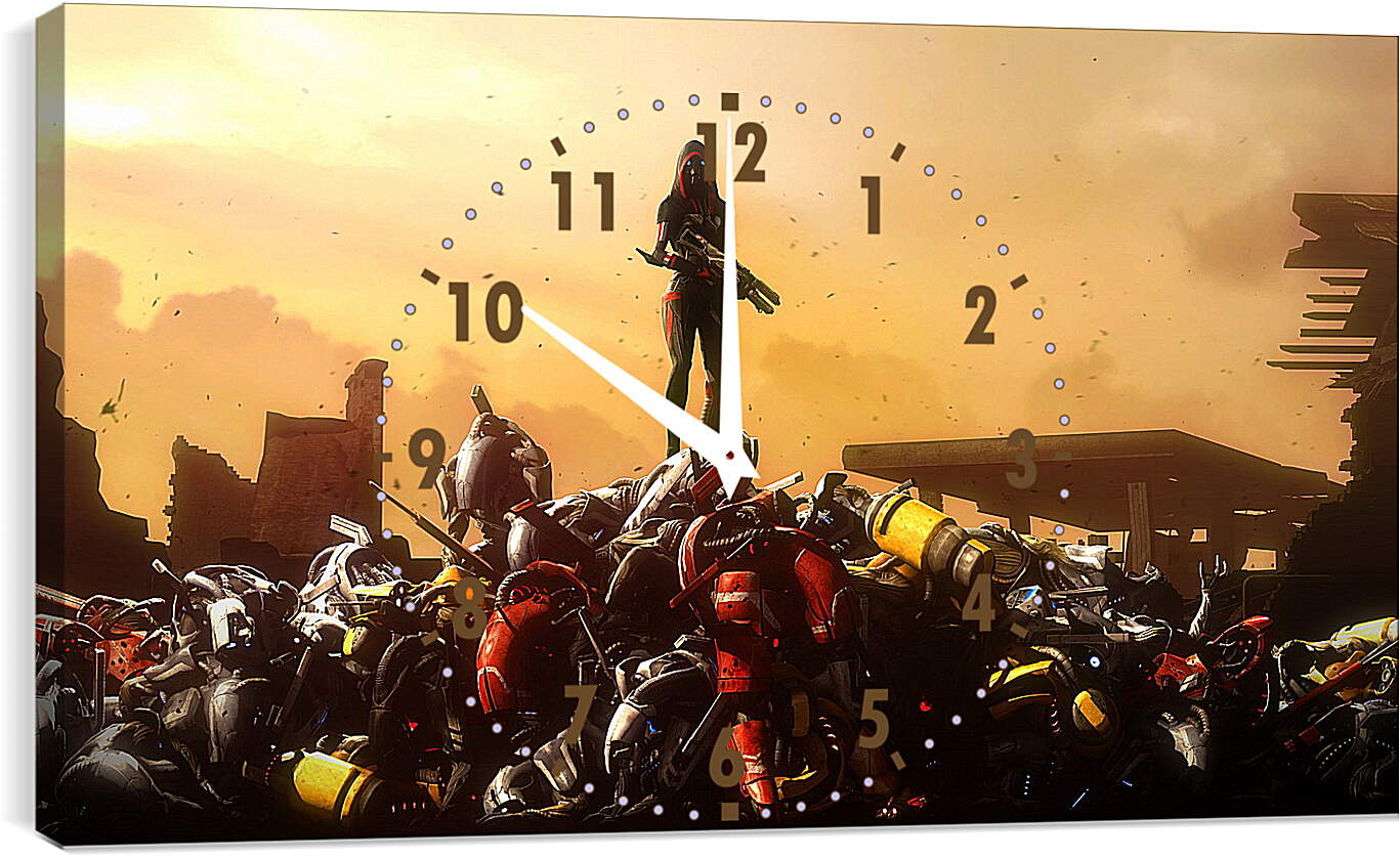 Часы картина - mass effect, soldier, robots
