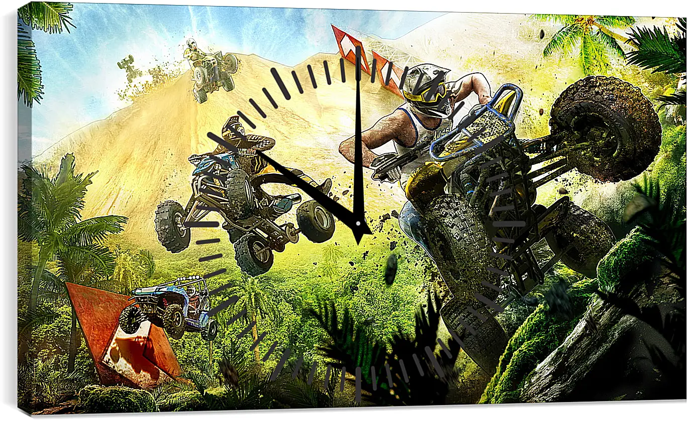 Часы картина - mad riders, quad, race
