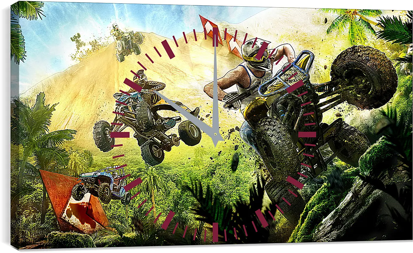 Часы картина - mad riders, quad, race
