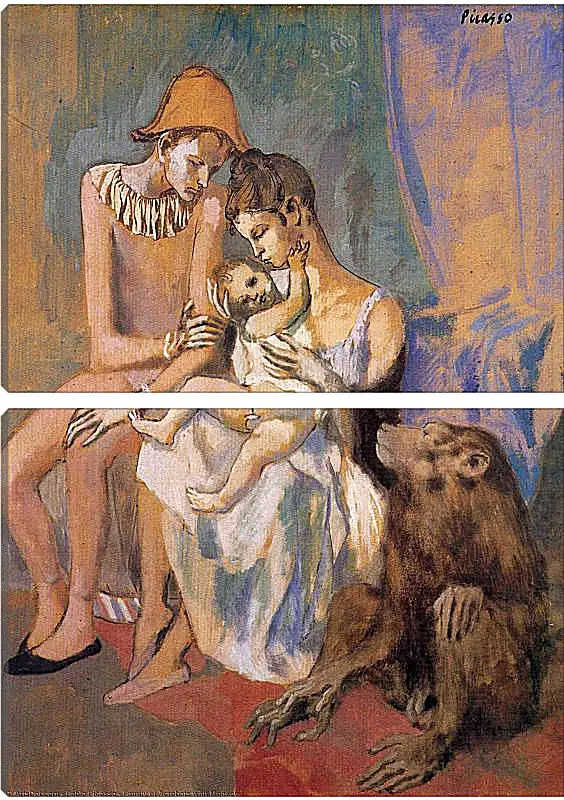 Модульная картина - Семья акробатов с обезьяной. Пабло Пикассо