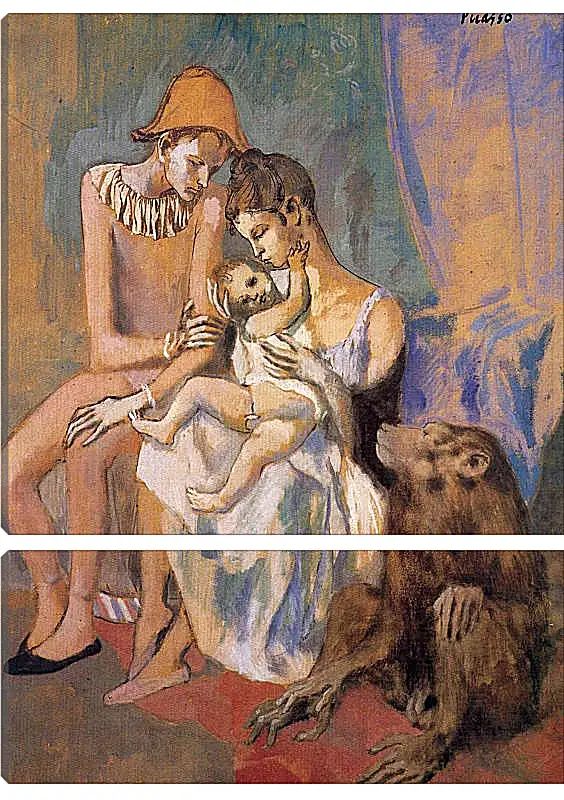 Модульная картина - Семья акробатов с обезьяной. Пабло Пикассо