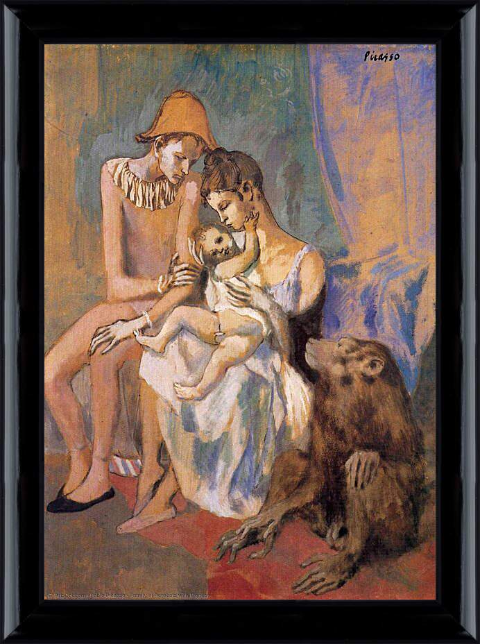 Картина в раме - Семья акробатов с обезьяной. Пабло Пикассо
