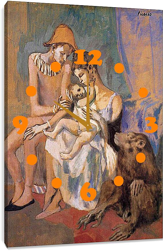 Часы картина - Семья акробатов с обезьяной. Пабло Пикассо

