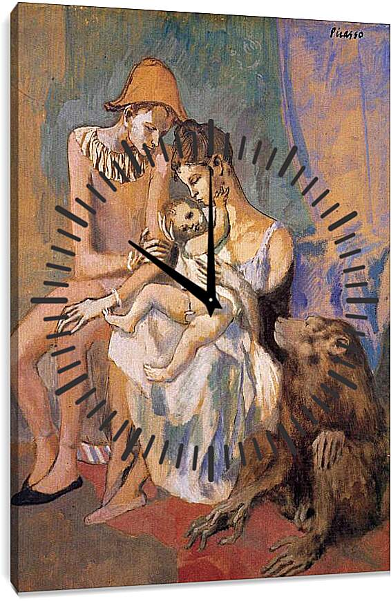 Часы картина - Семья акробатов с обезьяной. Пабло Пикассо
