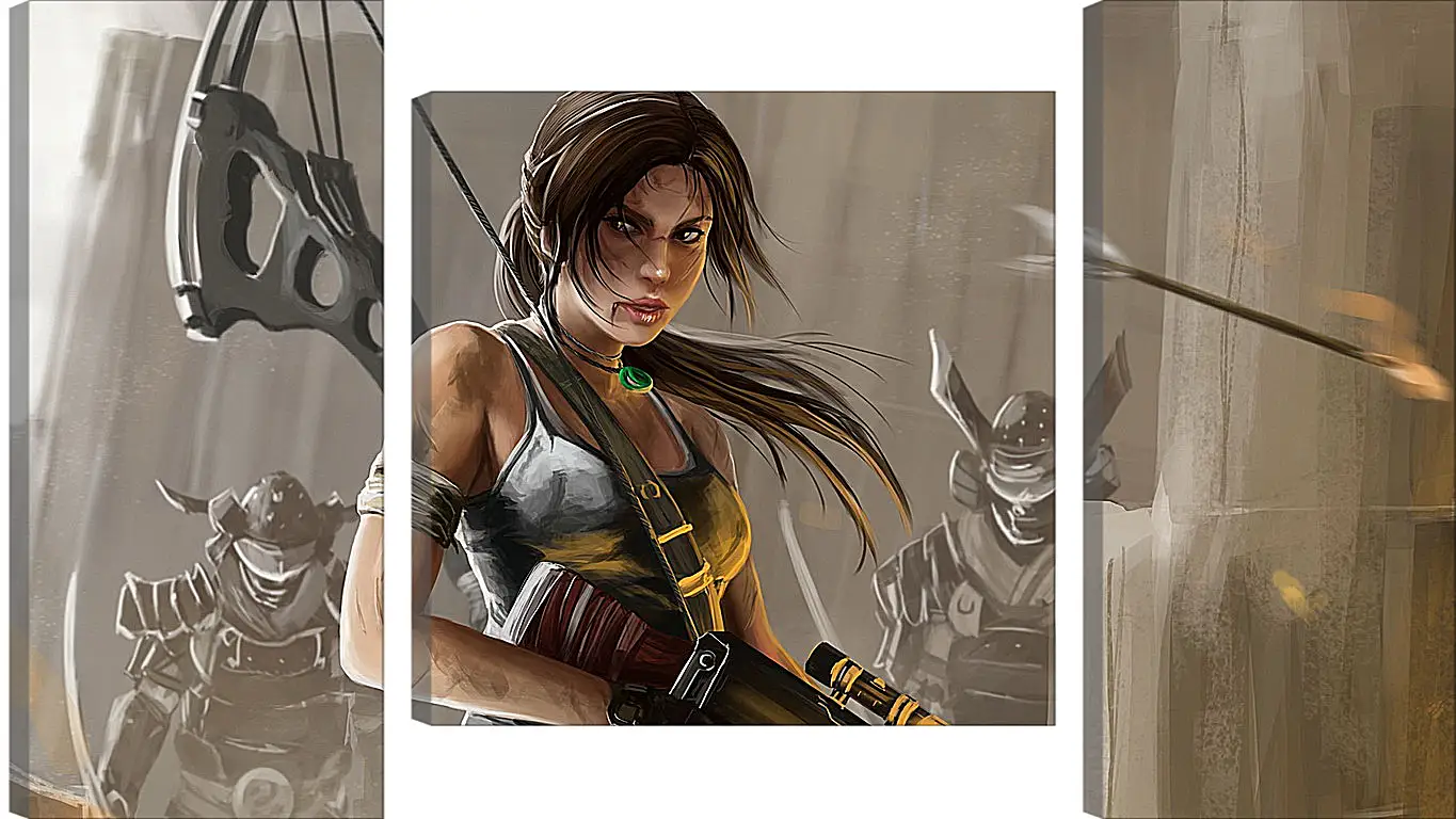 Модульная картина - art, peter balogh, lara croft
