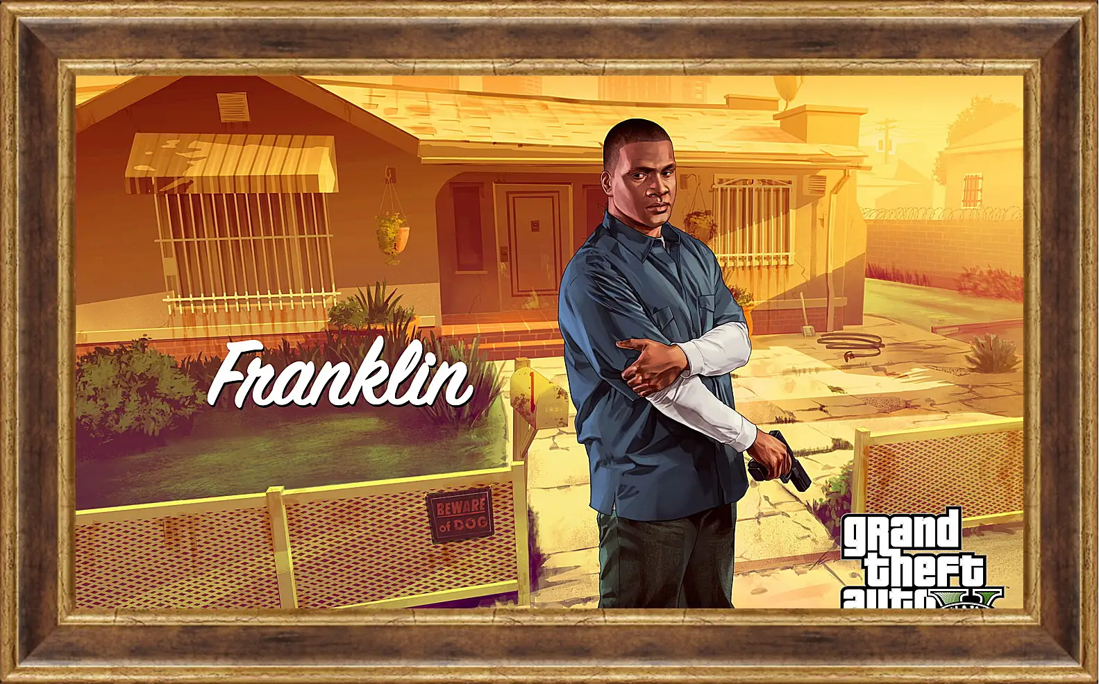 Картина в раме - clinton, franklin, grand theft auto v
