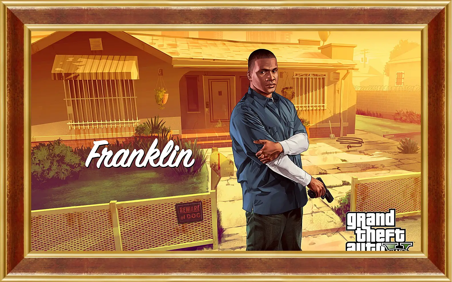 Картина в раме - clinton, franklin, grand theft auto v
