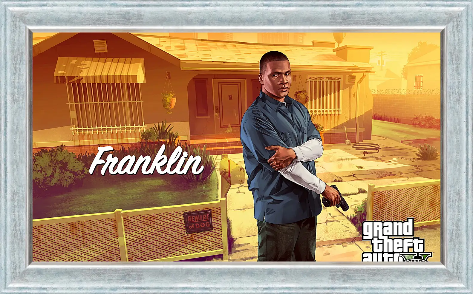 Картина в раме - clinton, franklin, grand theft auto v
