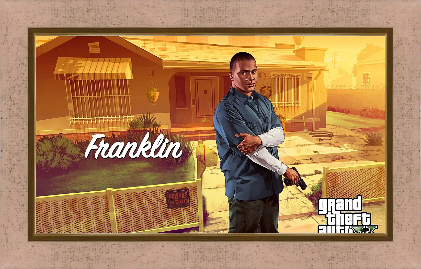 Картина в раме - clinton, franklin, grand theft auto v
