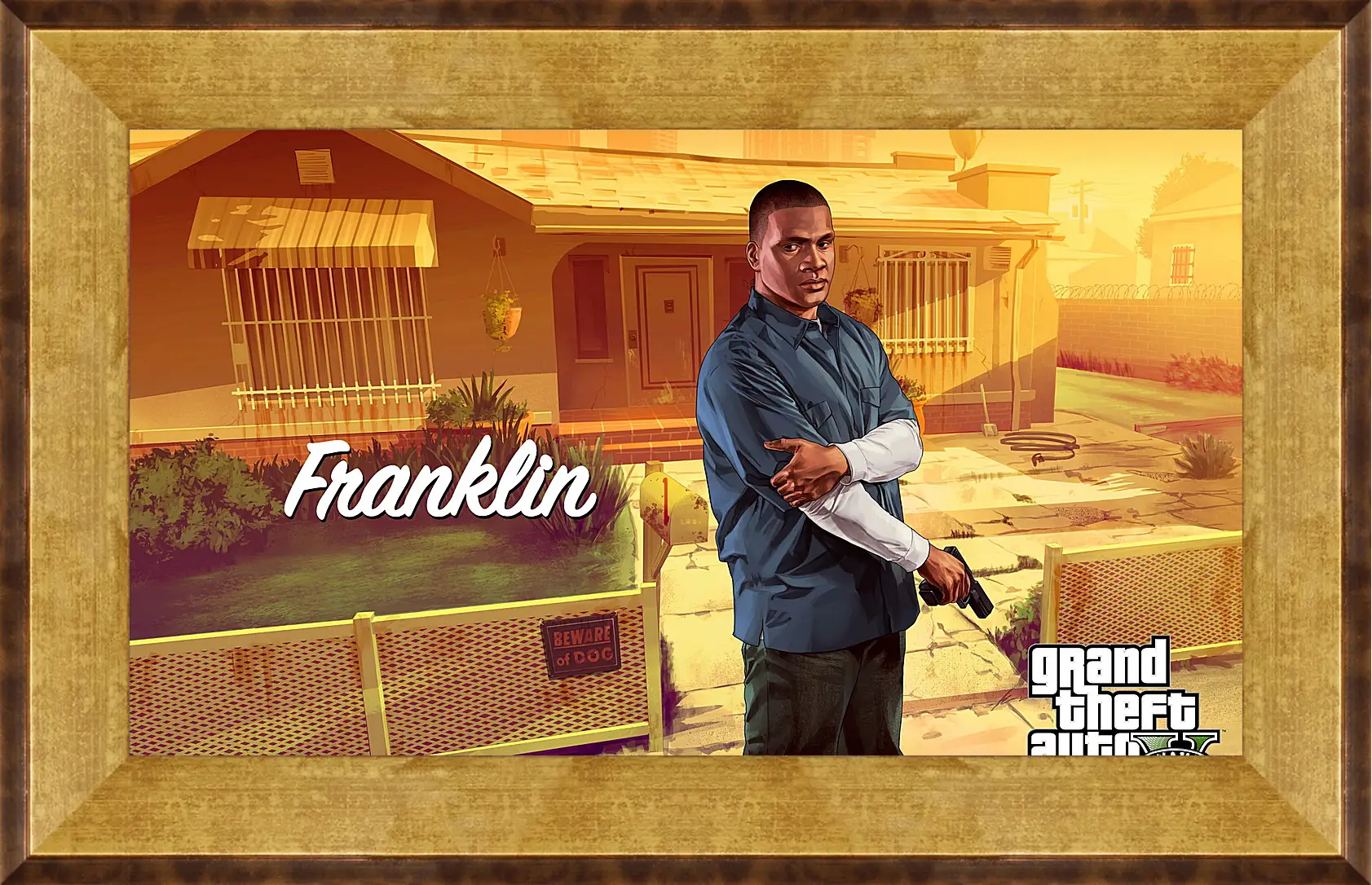 Картина в раме - clinton, franklin, grand theft auto v
