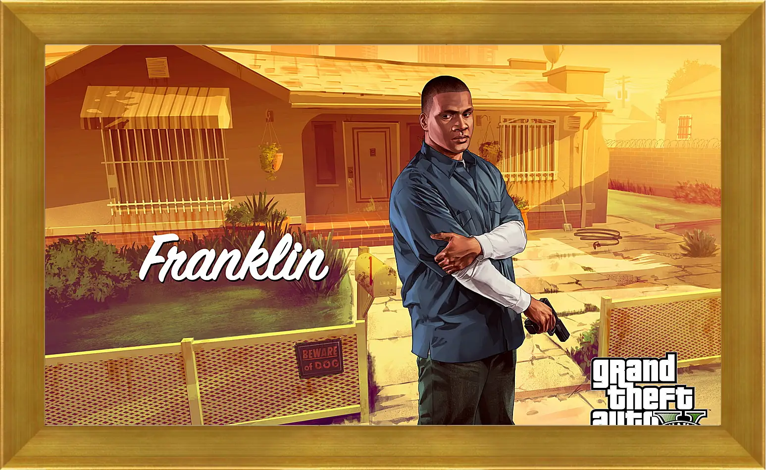 Картина в раме - clinton, franklin, grand theft auto v
