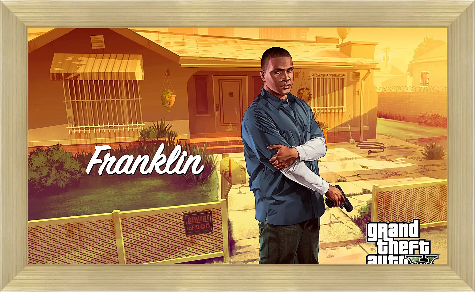 Картина в раме - clinton, franklin, grand theft auto v
