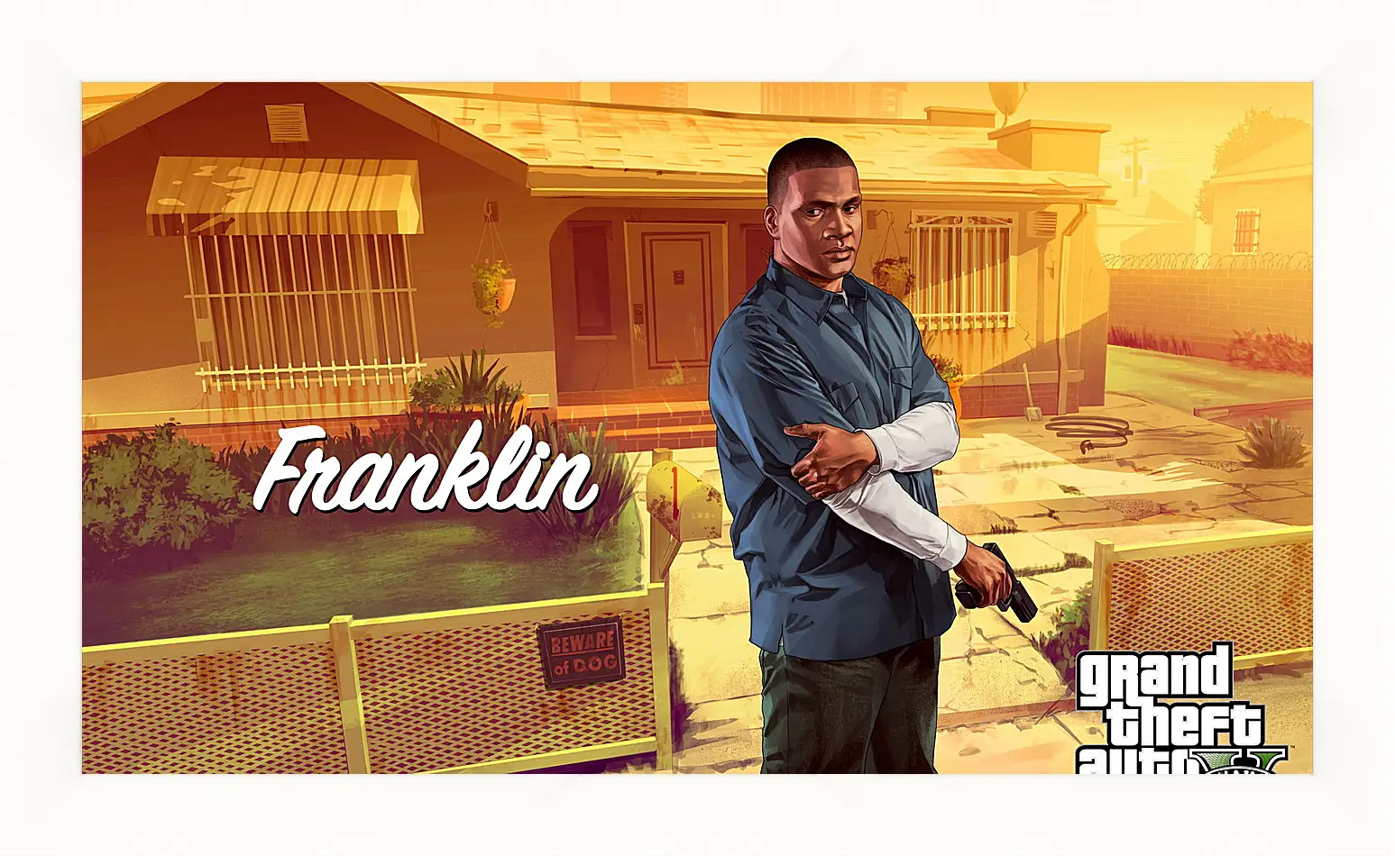 Картина в раме - clinton, franklin, grand theft auto v
