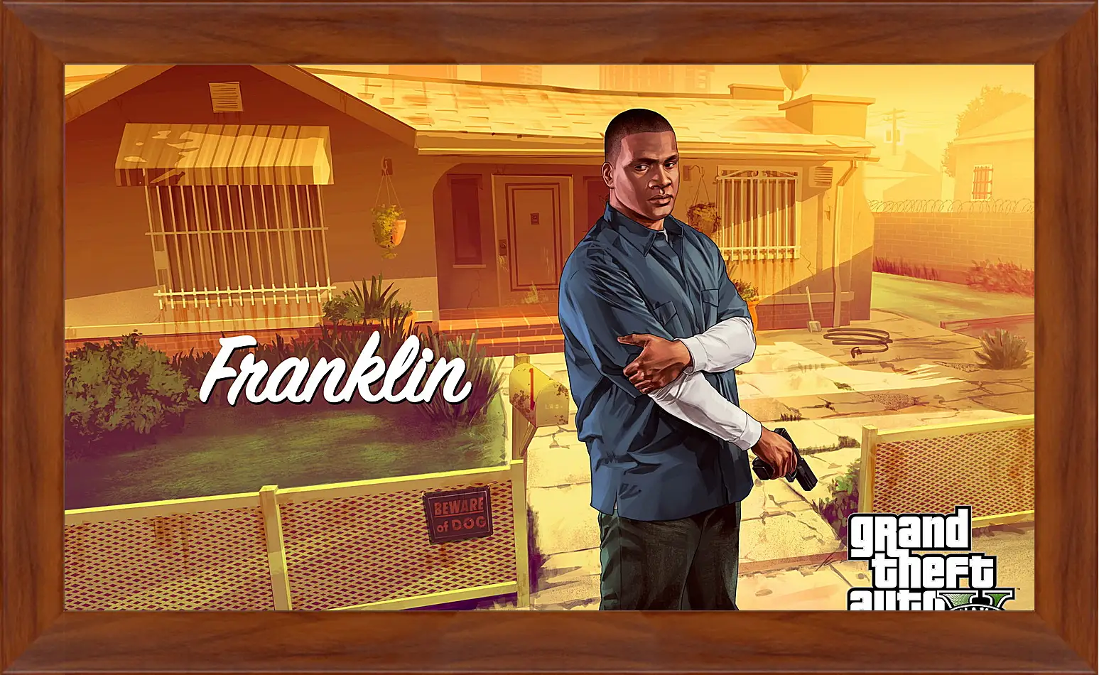 Картина в раме - clinton, franklin, grand theft auto v
