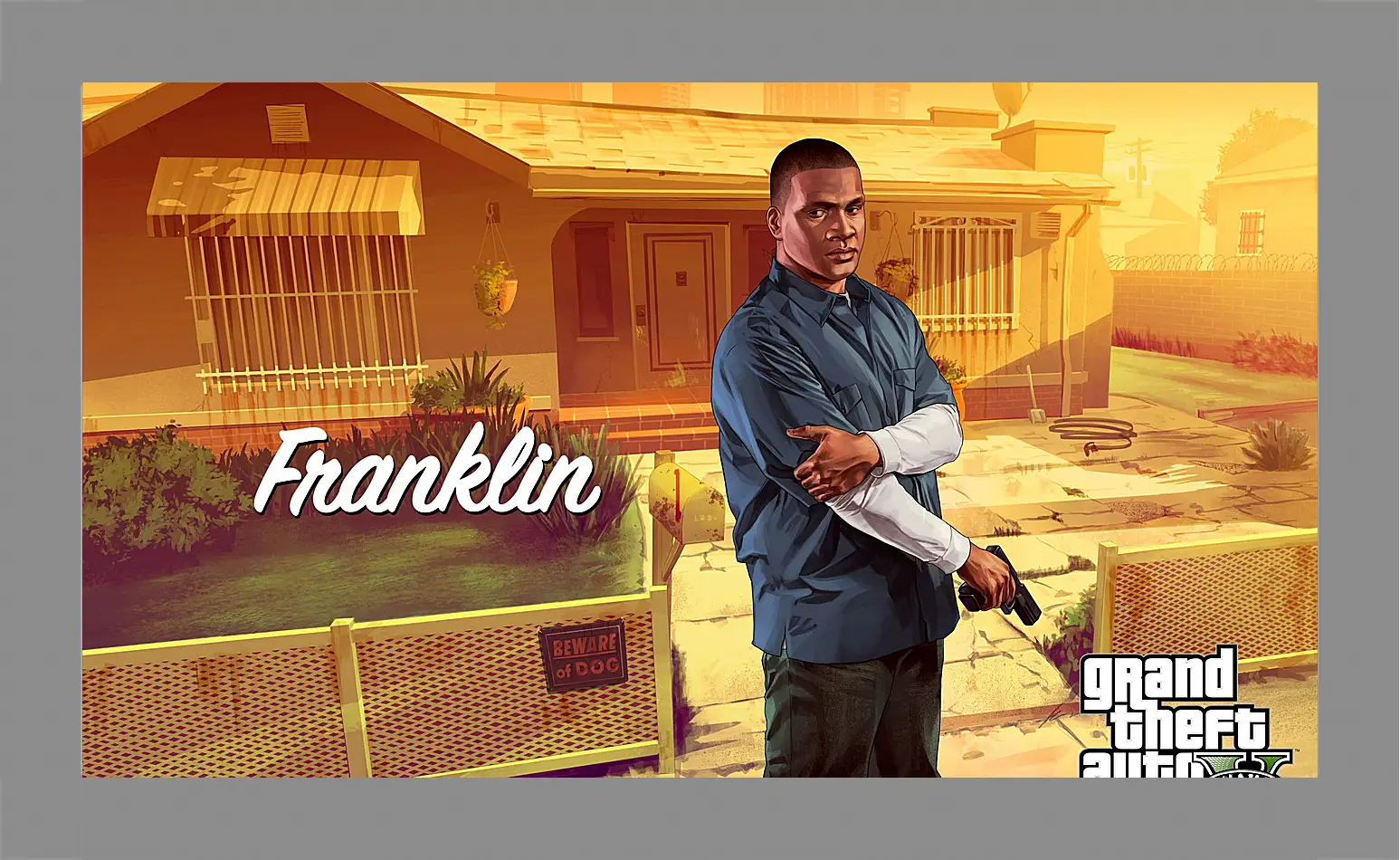 Картина в раме - clinton, franklin, grand theft auto v
