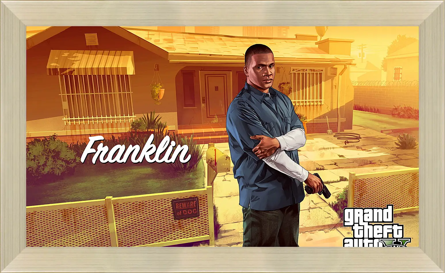 Картина в раме - clinton, franklin, grand theft auto v
