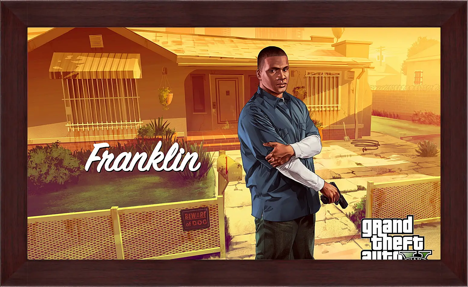 Картина в раме - clinton, franklin, grand theft auto v
