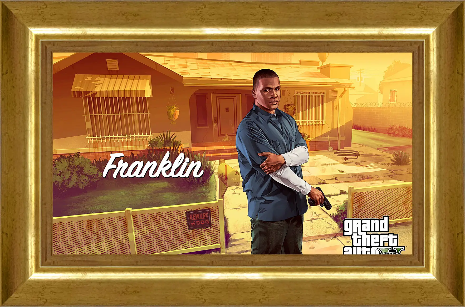 Картина в раме - clinton, franklin, grand theft auto v
