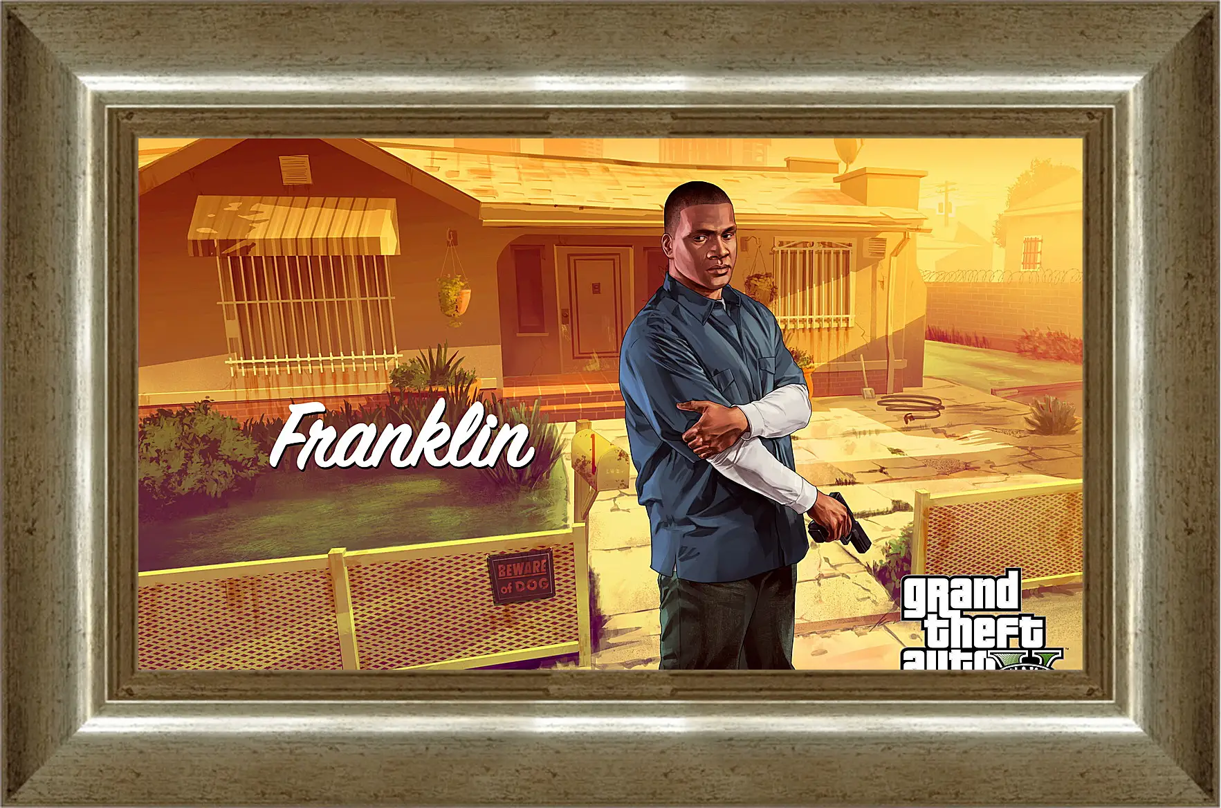 Картина в раме - clinton, franklin, grand theft auto v
