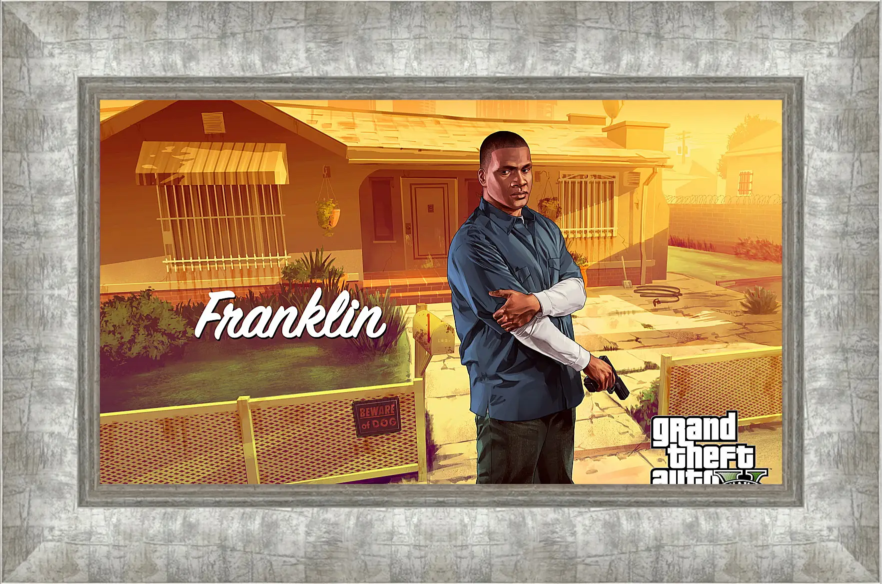 Картина в раме - clinton, franklin, grand theft auto v
