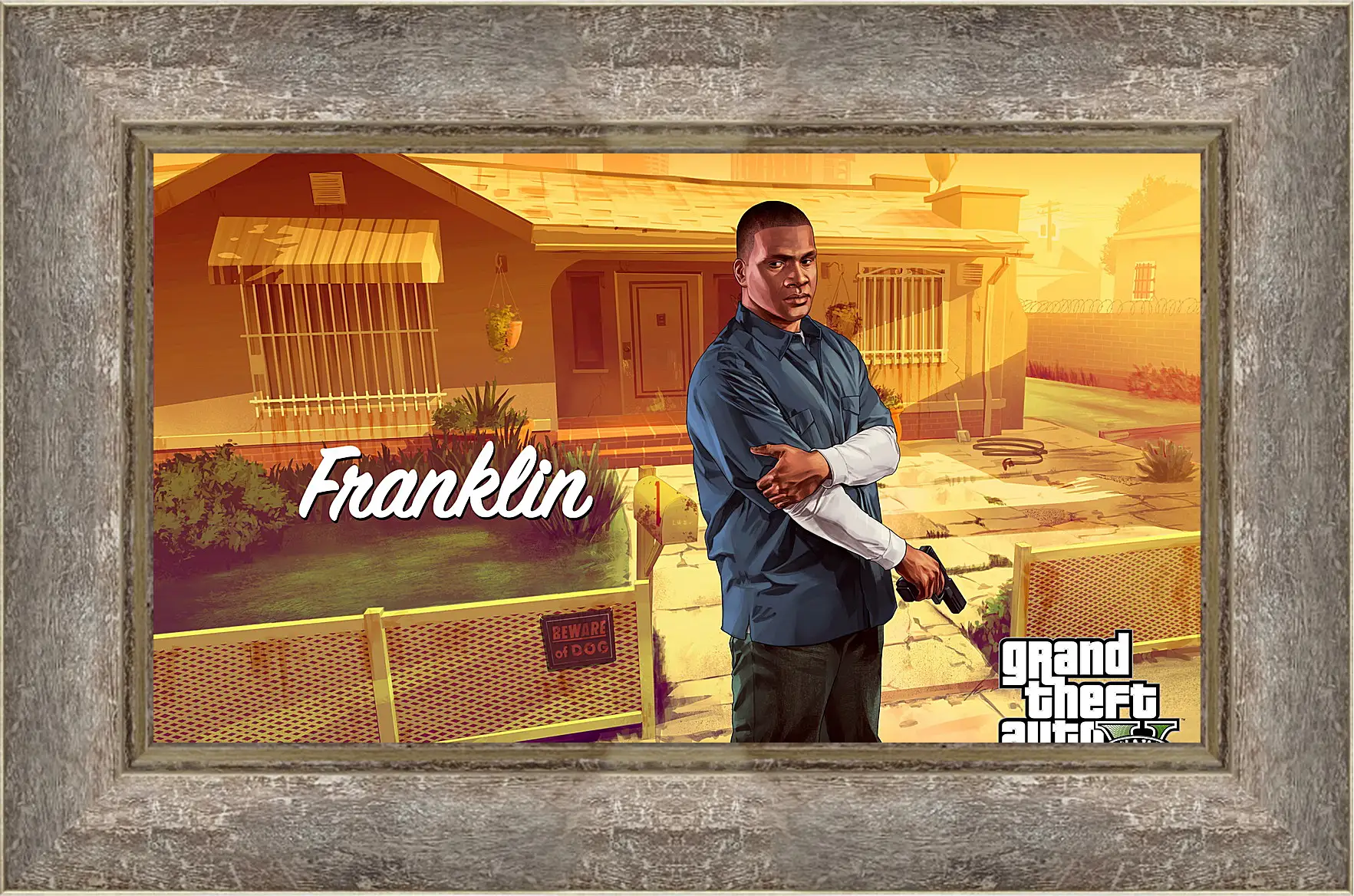 Картина в раме - clinton, franklin, grand theft auto v
