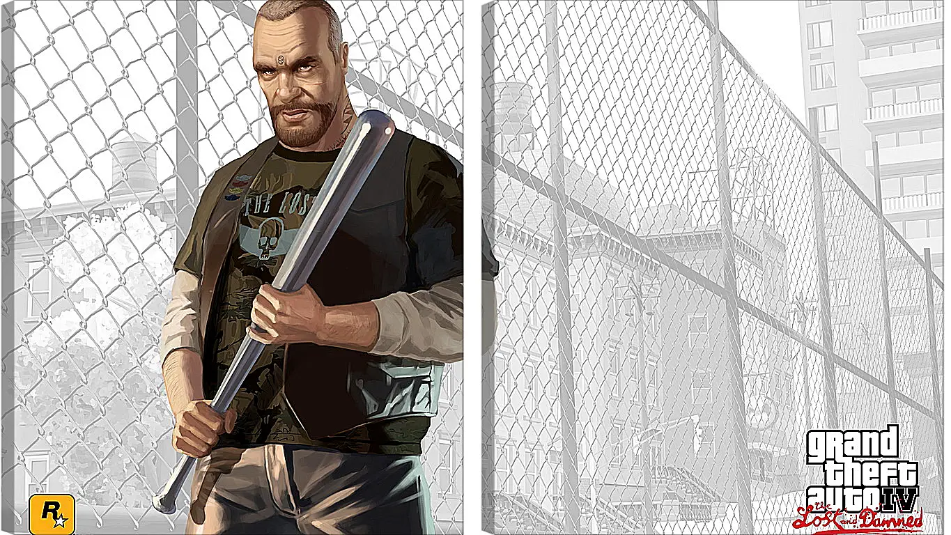 Модульная картина - billy grey, gta 4 lost and damned, biker
