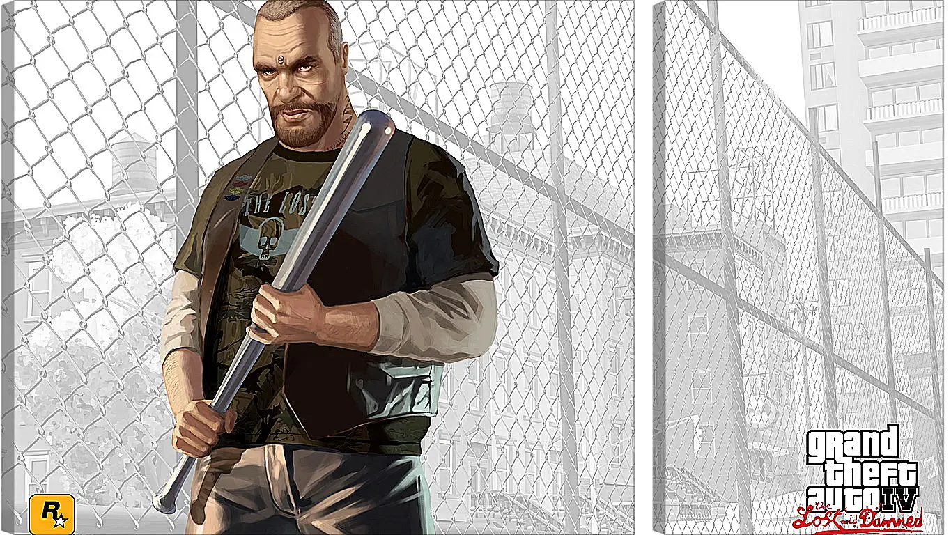 Модульная картина - billy grey, gta 4 lost and damned, biker
