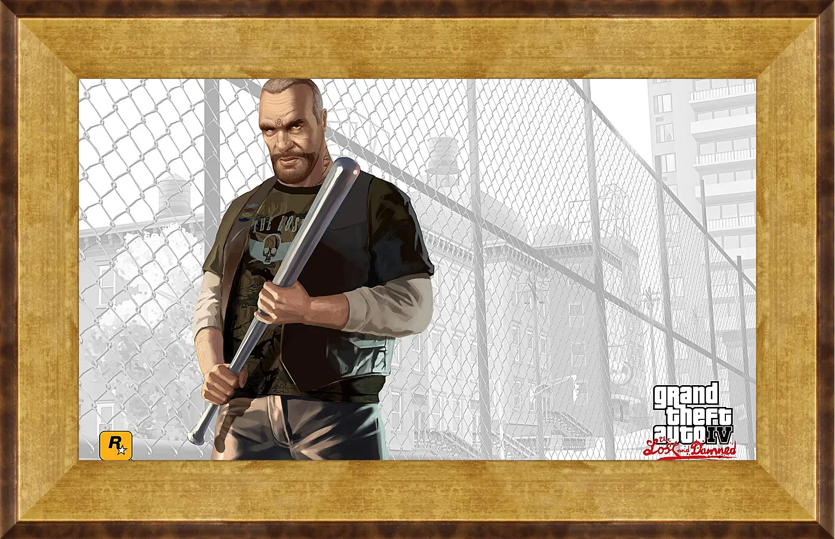 Картина в раме - billy grey, gta 4 lost and damned, biker
