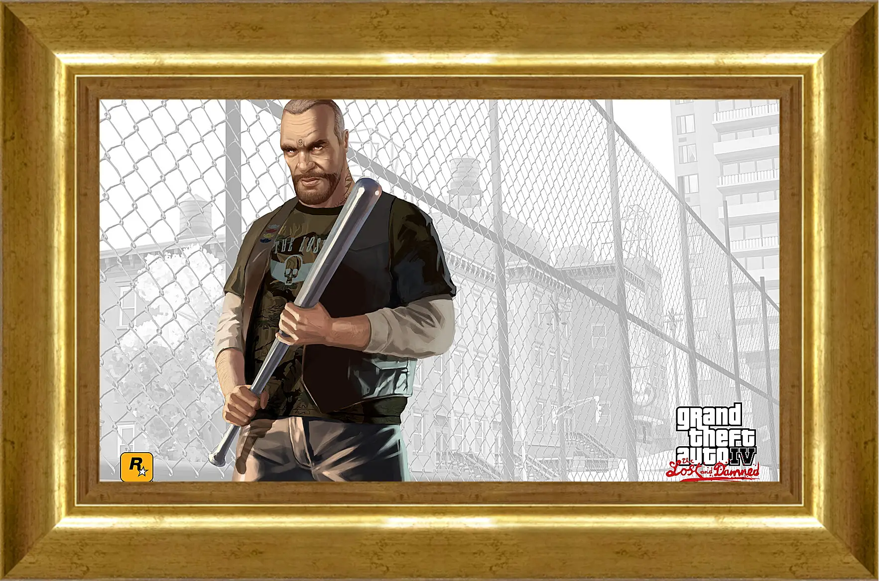 Картина в раме - billy grey, gta 4 lost and damned, biker
