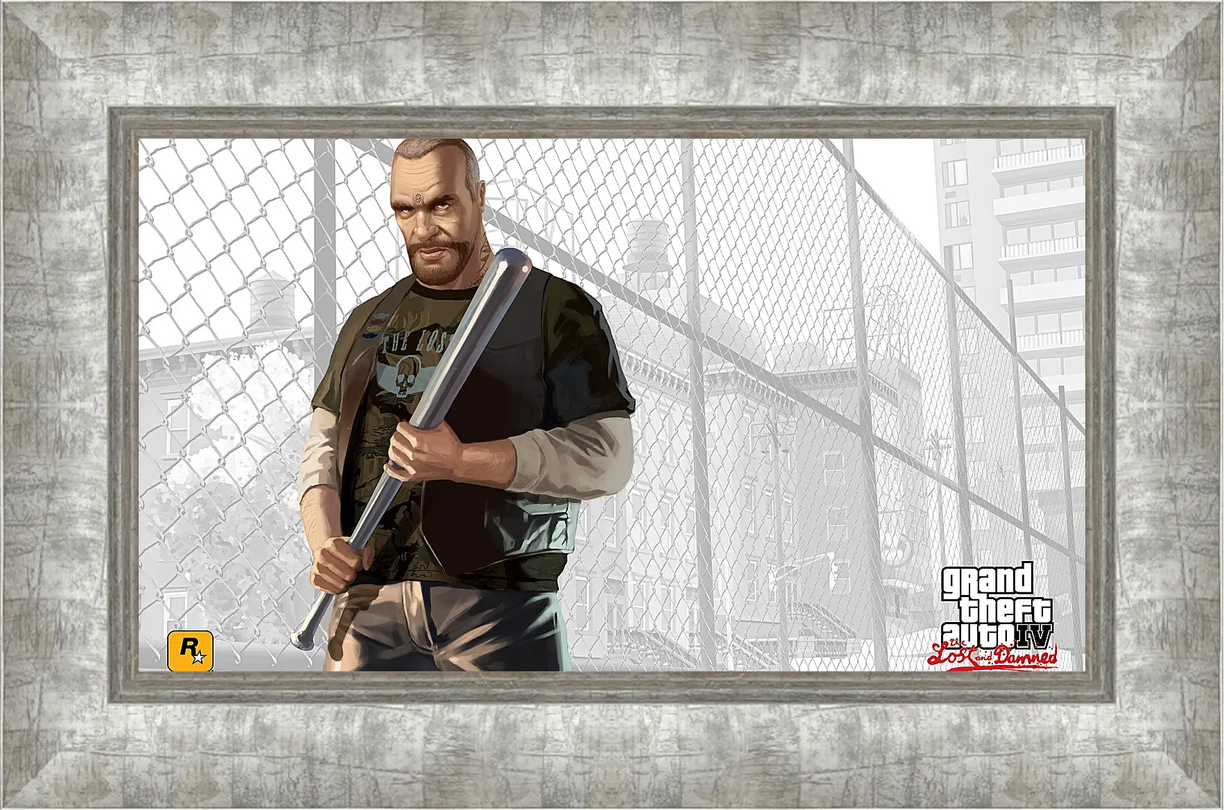 Картина в раме - billy grey, gta 4 lost and damned, biker
