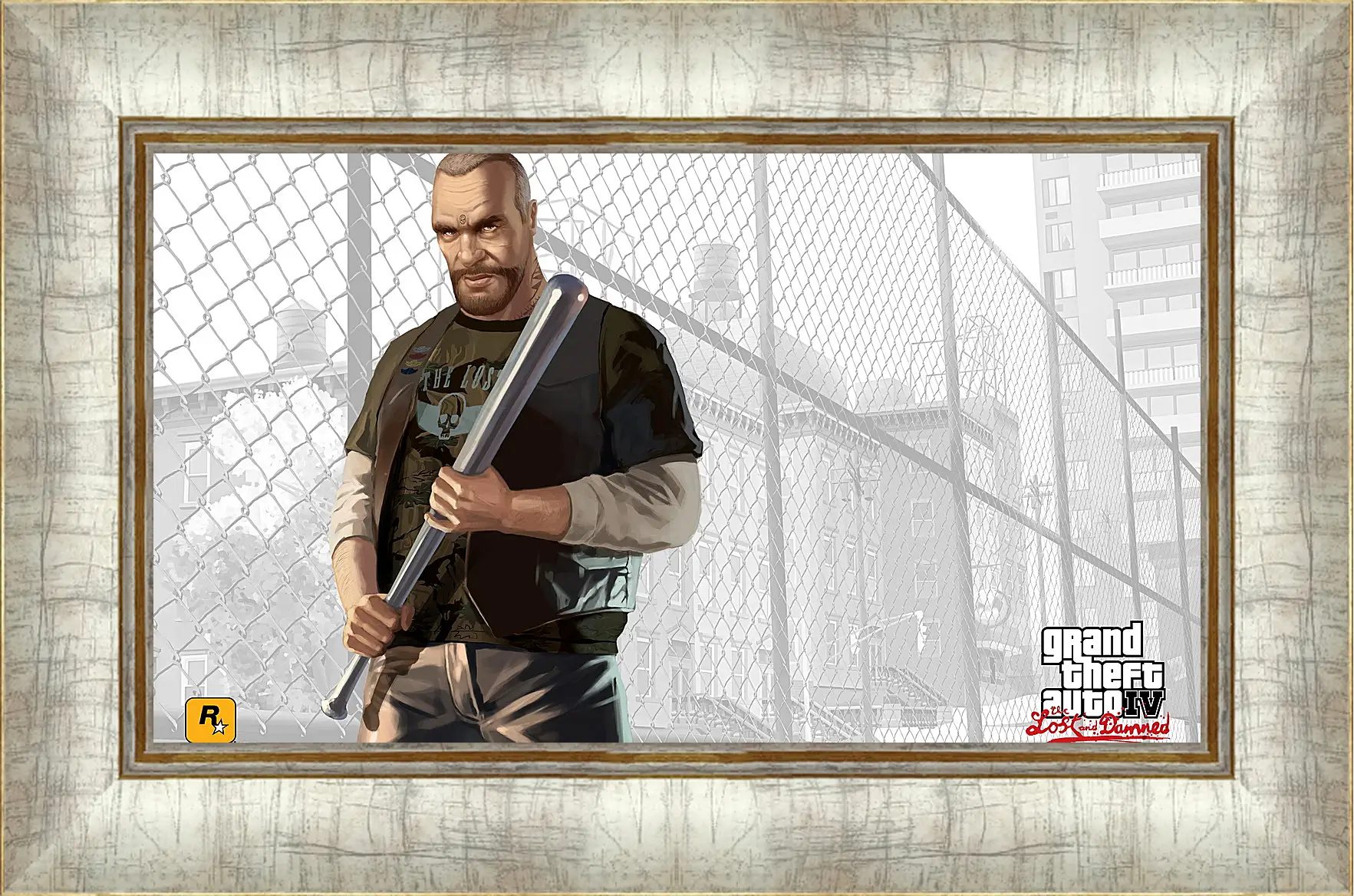 Картина в раме - billy grey, gta 4 lost and damned, biker
