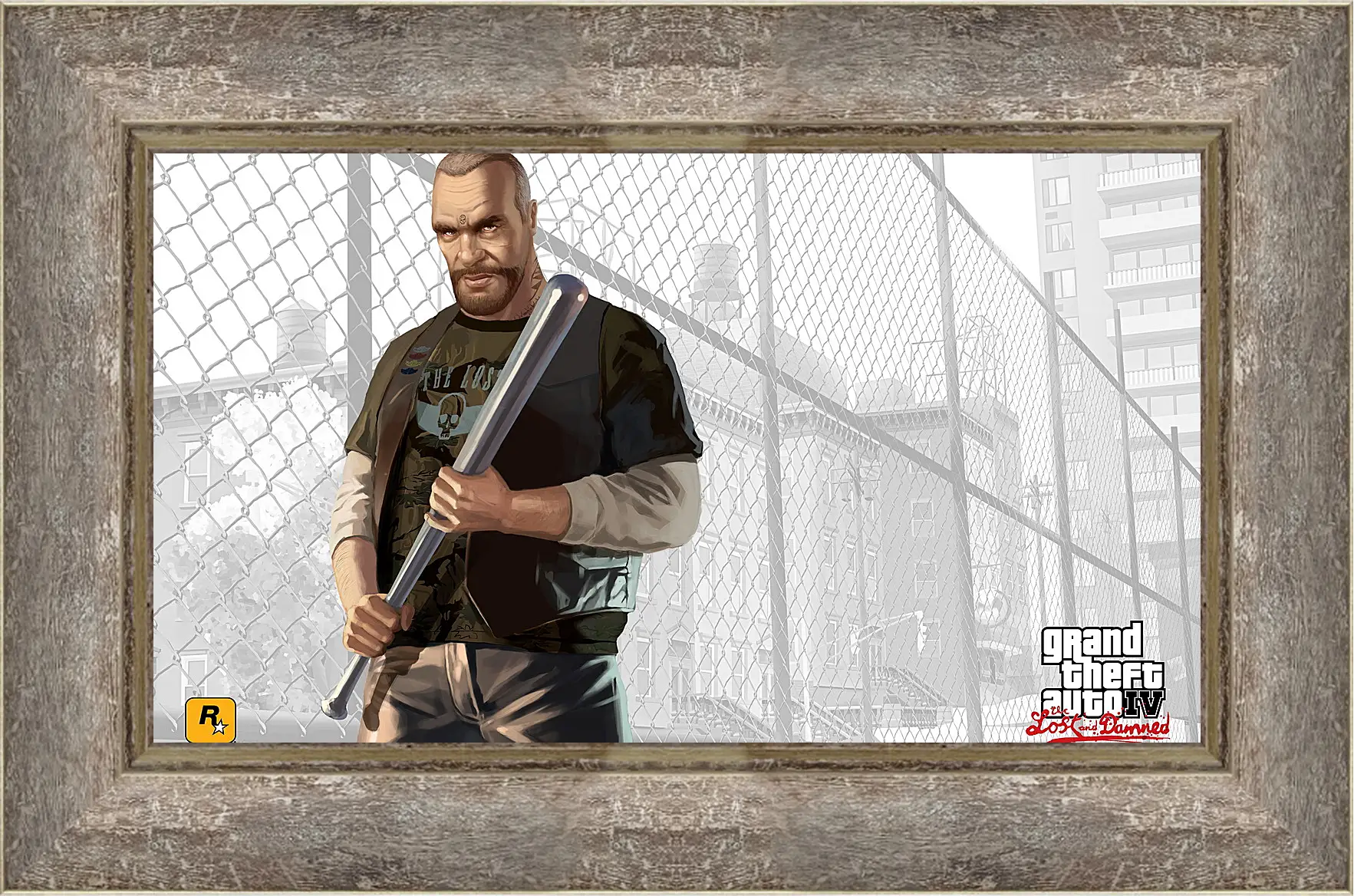 Картина в раме - billy grey, gta 4 lost and damned, biker
