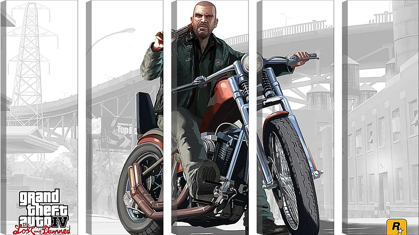 Модульная картина - johnny, biker, gta 4 lost and damned
