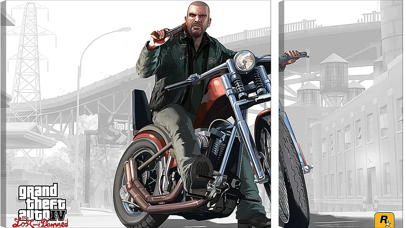 Модульная картина - johnny, biker, gta 4 lost and damned
