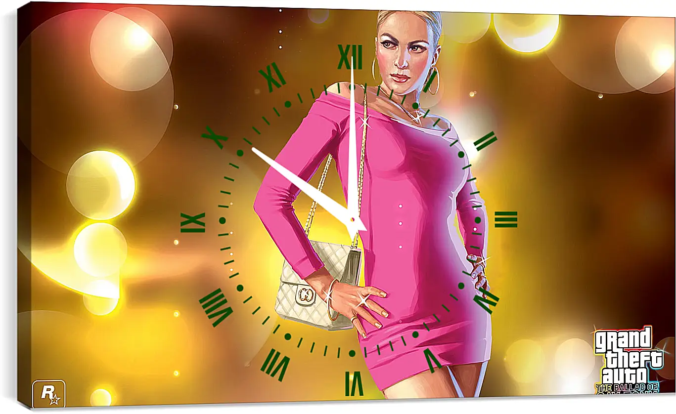 Часы картина - glamorous, girl, dress
