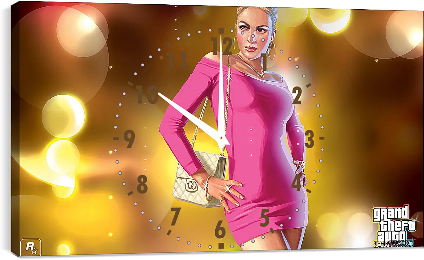 Часы картина - glamorous, girl, dress
