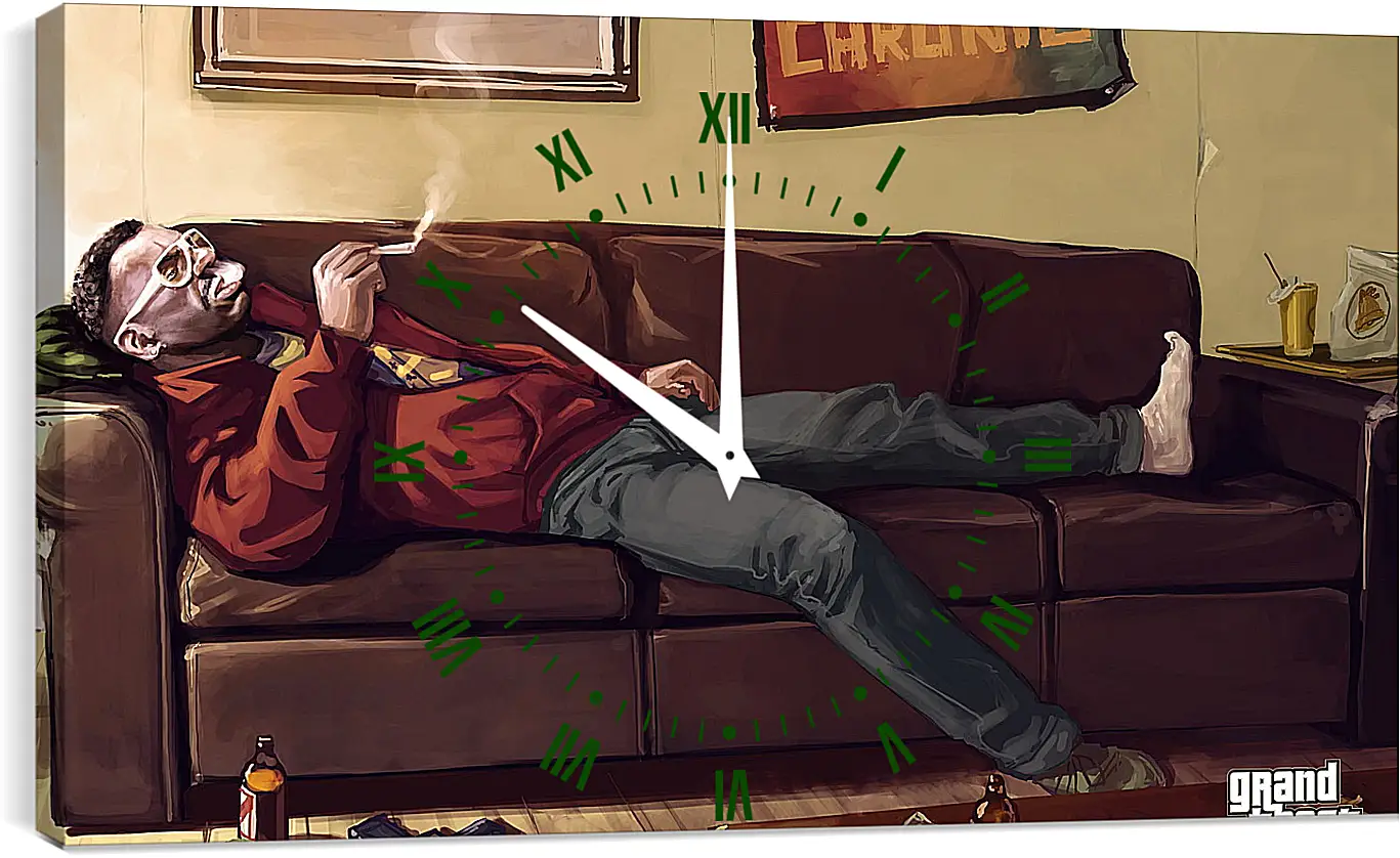 Часы картина - gta, grand theft auto 4, cigarette
