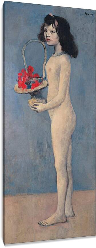 Постер и плакат - Молодая девушка с цветочной корзиной. Пабло Пикассо

