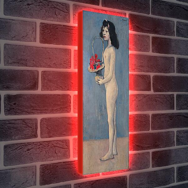 Лайтбокс световая панель - Молодая девушка с цветочной корзиной. Пабло Пикассо
